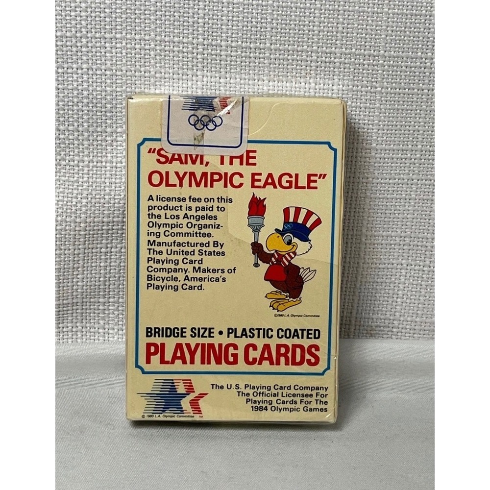 Vintage 1984 LA Olympics Sam the Eagle Playing Cards New Sealed USPCC Bridge SZ - Picture 2 of 6